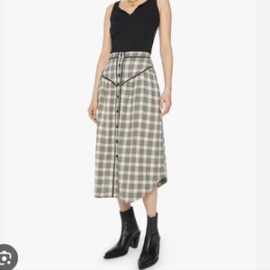 NWT Mother The Out Skirts Western Plaid Skirt